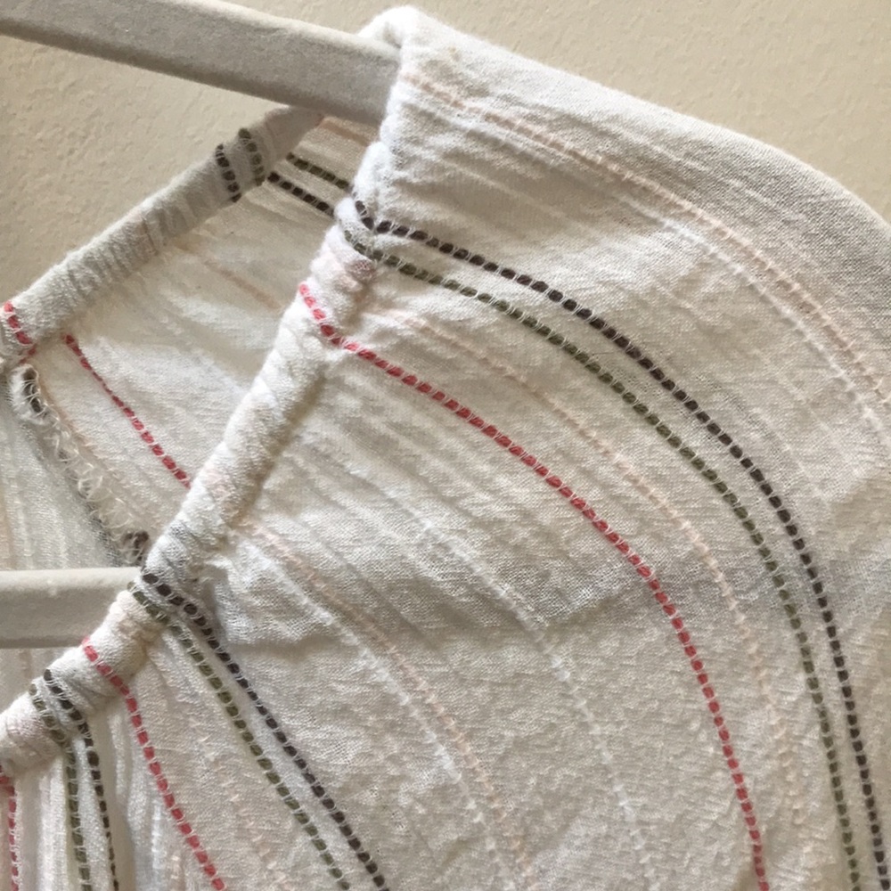 striped blouse-Style &Co Cotton with crochet lace - Picture 7 of 10